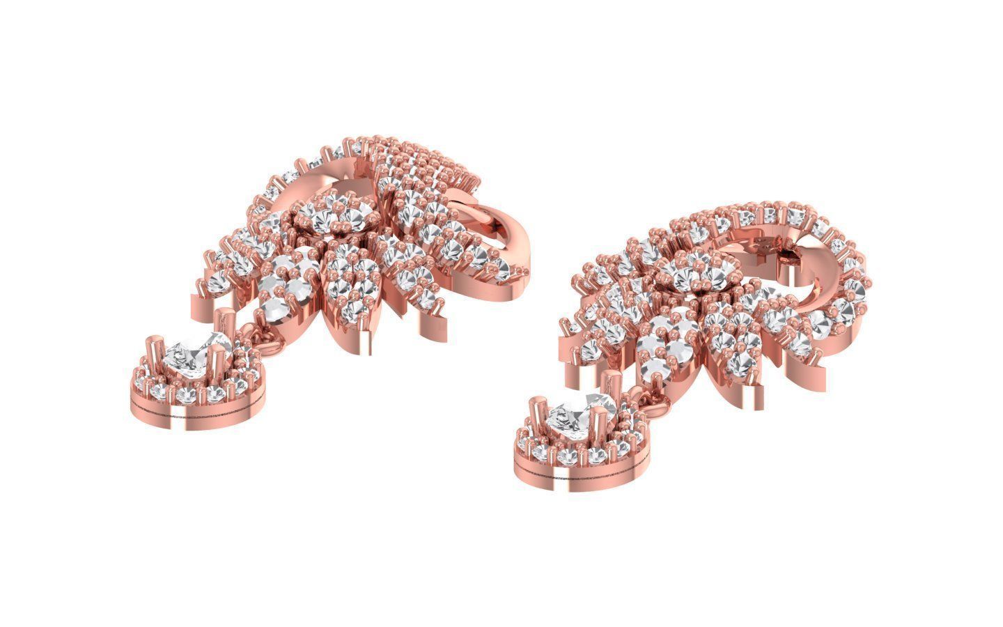 Earrings Pendant Set 3dm STL OBJ FBX Renders Details 3D print model_5