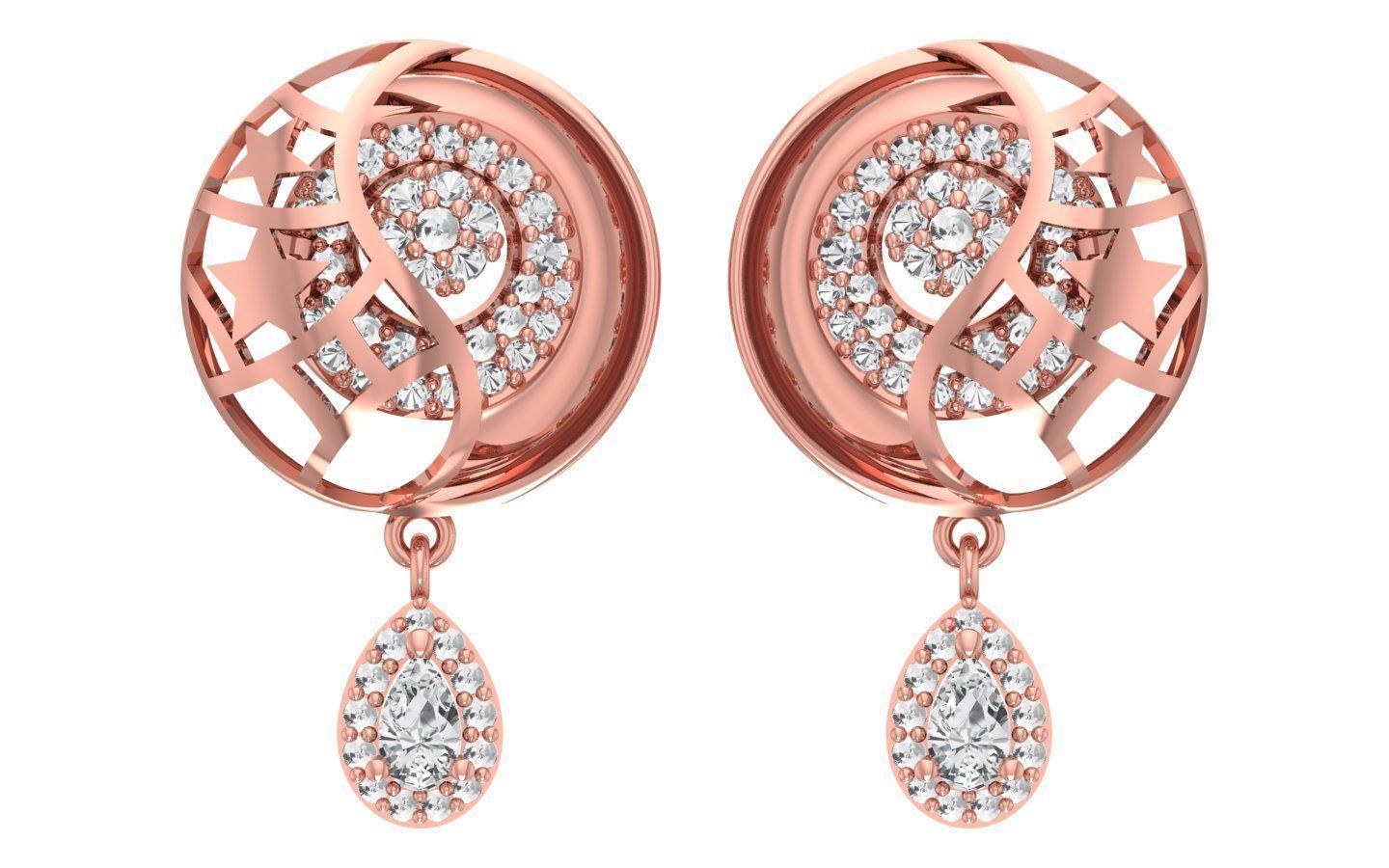 Earrings Pendant Set 3dm STL OBJ FBX Renders Details 3D print model_2