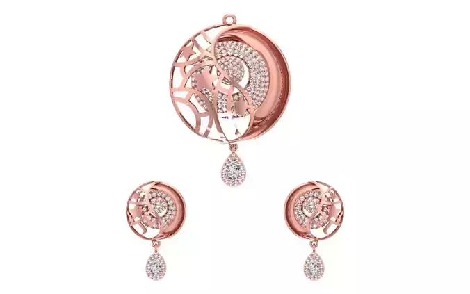Earrings Pendant Set 3dm STL OBJ FBX Renders Details