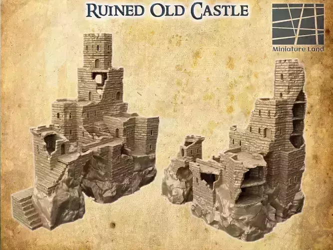Ruined Old Castle Tabletop Terrain 28 mm