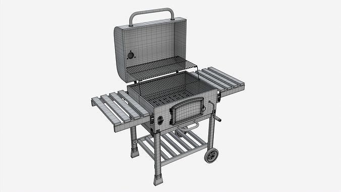 Outdoor Barbecue Charcoal Portable Grill 3D model 7