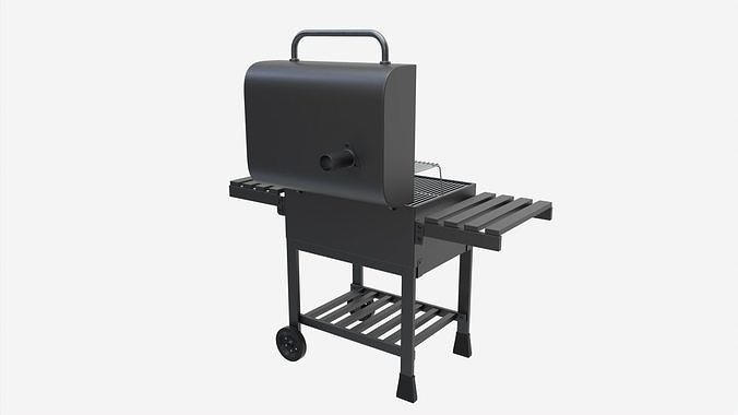 Outdoor Barbecue Charcoal Portable Grill 3D model 2