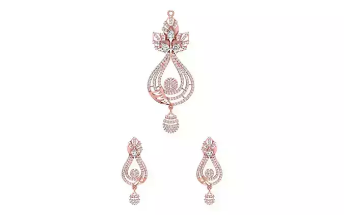 Earrings Pendant Set 3dm STL OBJ FBX Renders Details