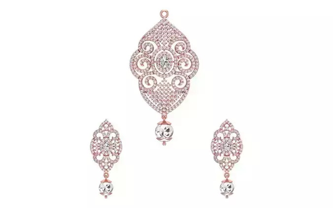 Earrings Pendant Set 3dm STL OBJ FBX Renders Details