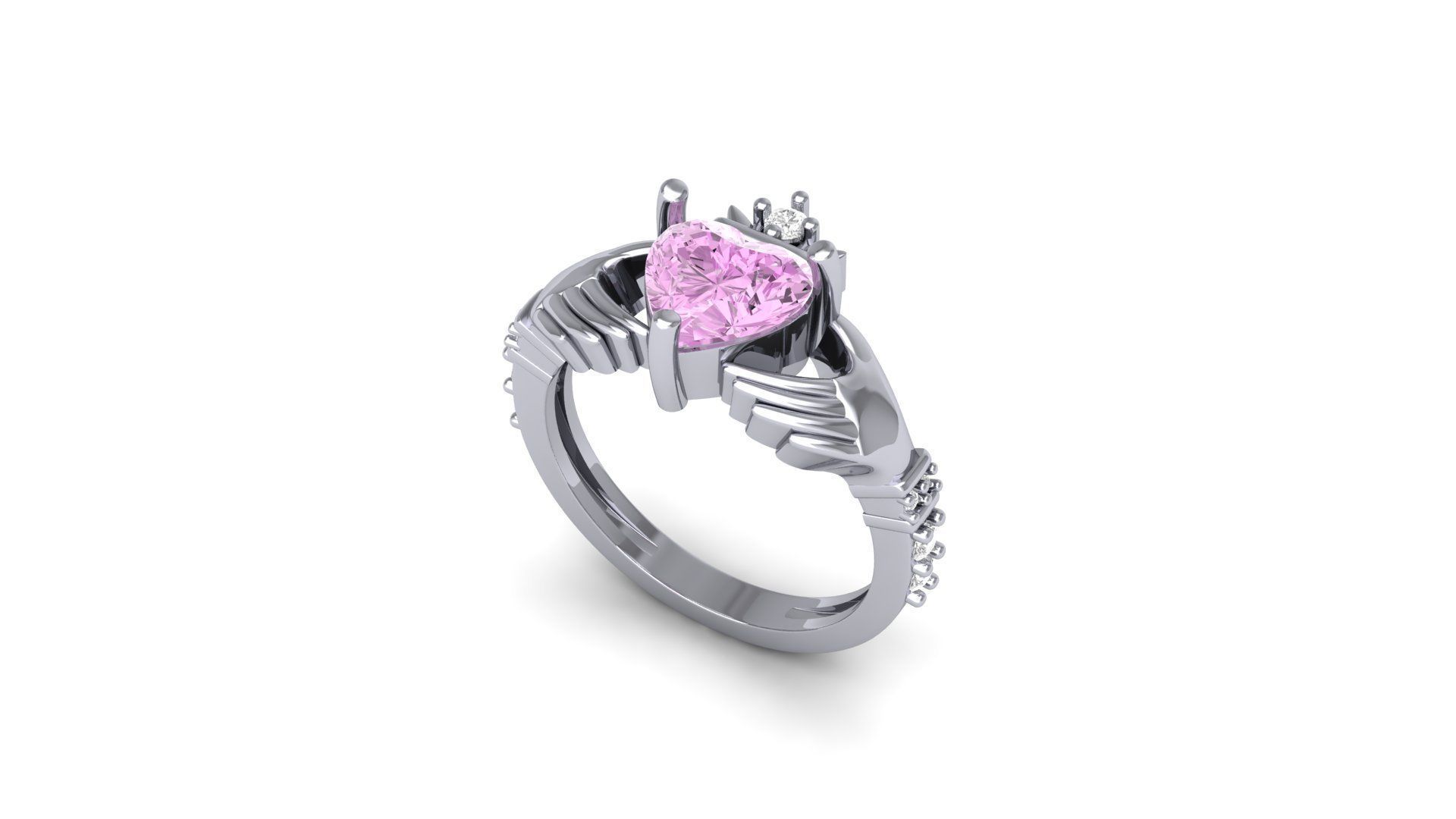 Heart Ring  Hand Ring 3D print model_2