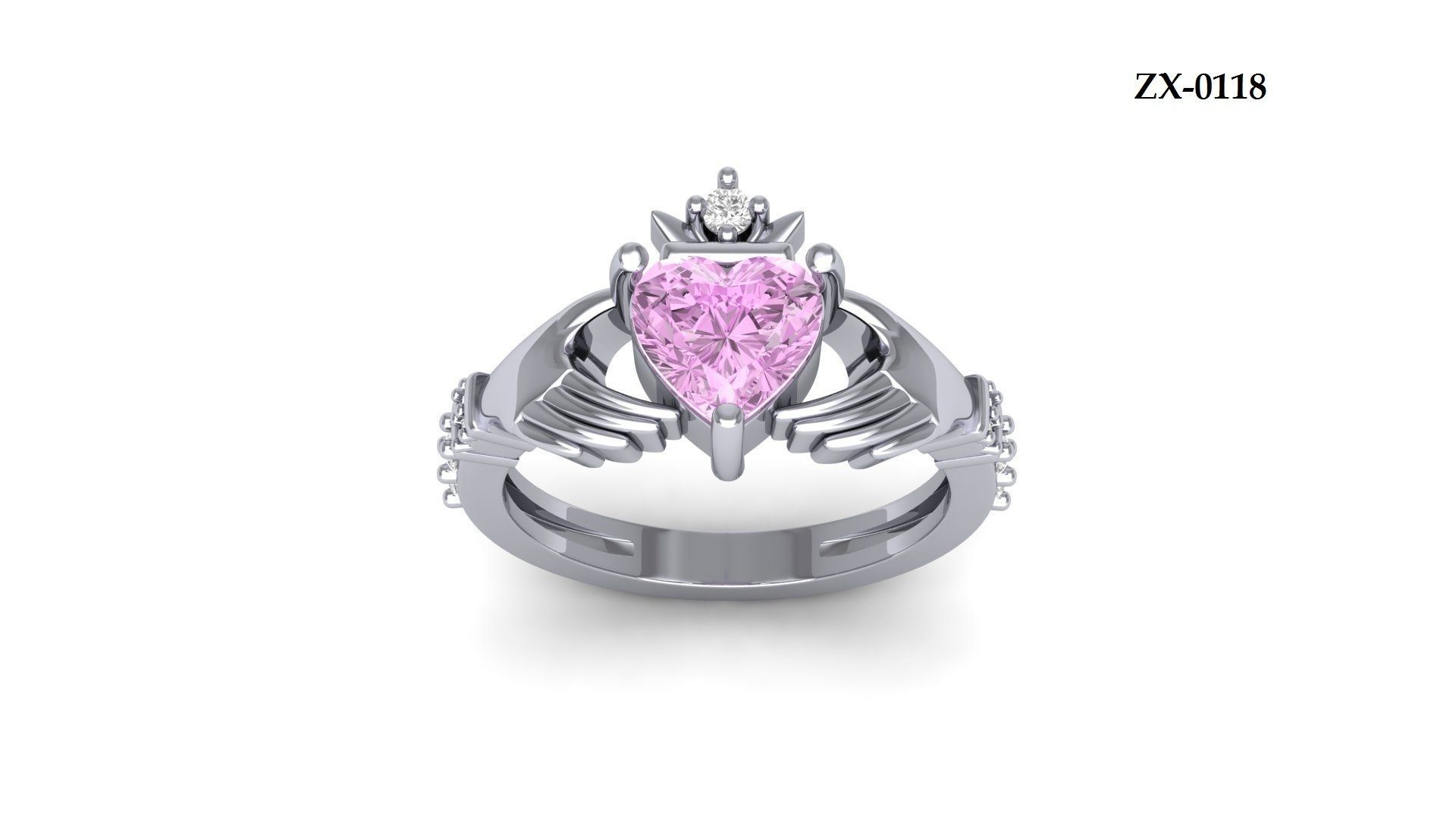 Heart Ring  Hand Ring 3D print model_6