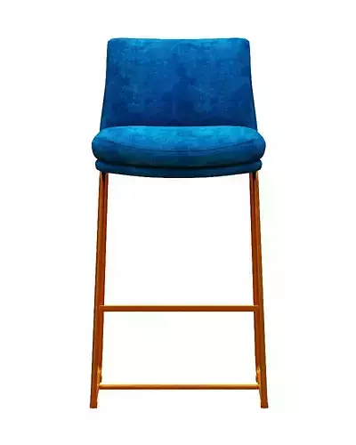 Bar chair fabric and gold foil Low-poly 3D model