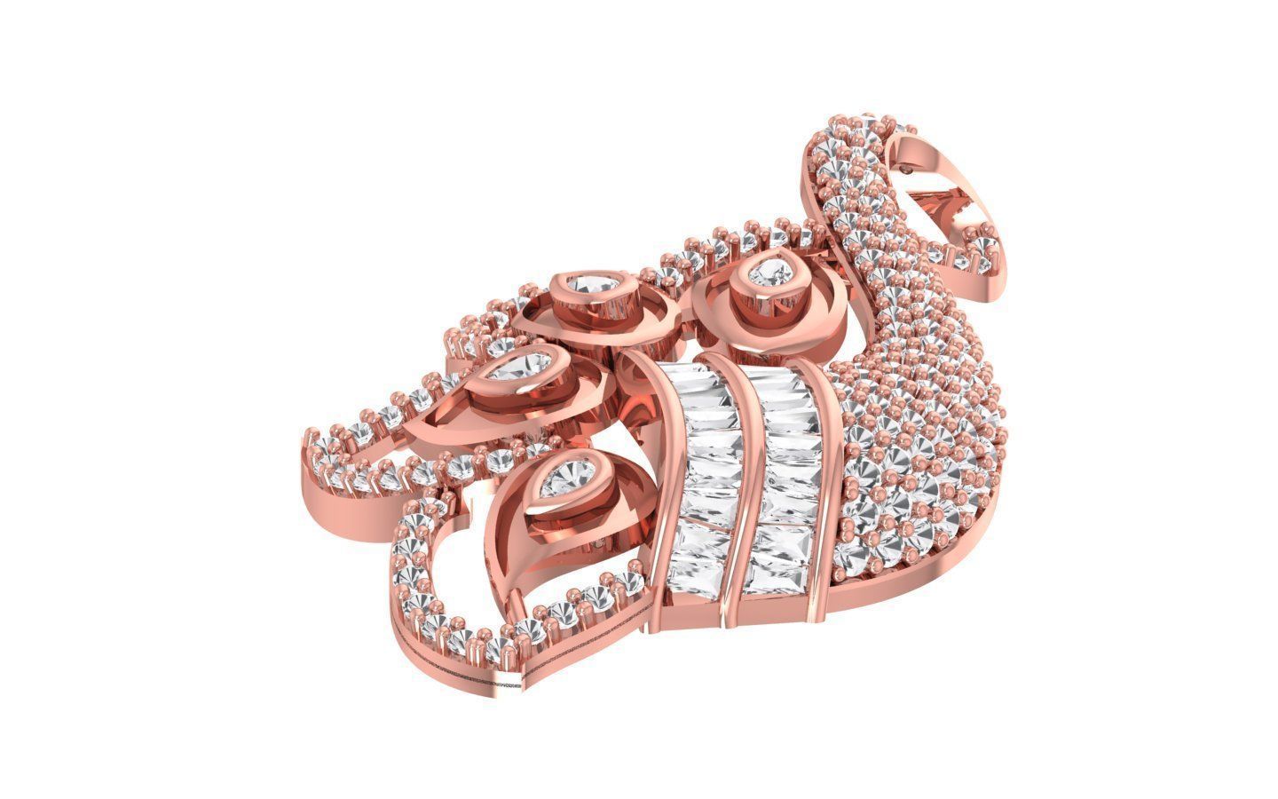 Earrings Pendant Set 3dm STL OBJ FBX Renders Details 3D print model_3