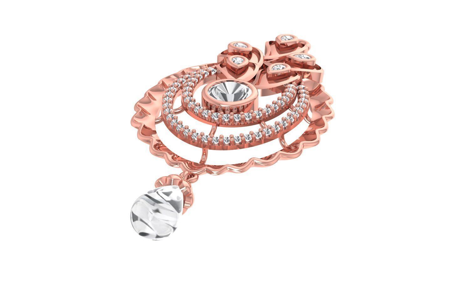 Earrings Pendant Set 3dm STL OBJ FBX Renders Details 3D print model_1