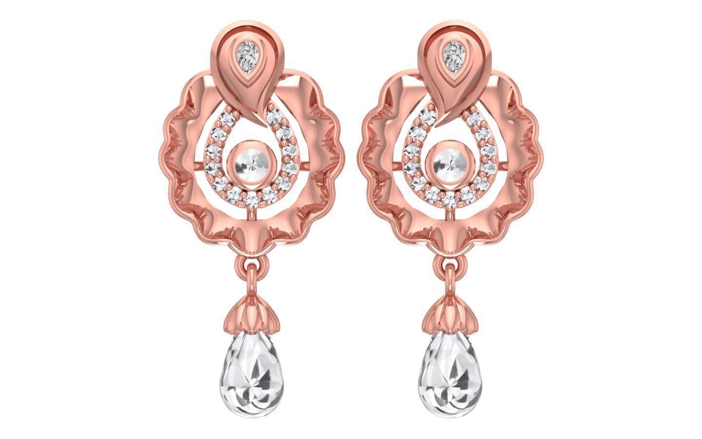 Earrings Pendant Set 3dm STL OBJ FBX Renders Details 3D print model_4