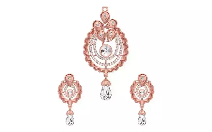 Earrings Pendant Set 3dm STL OBJ FBX Renders Details