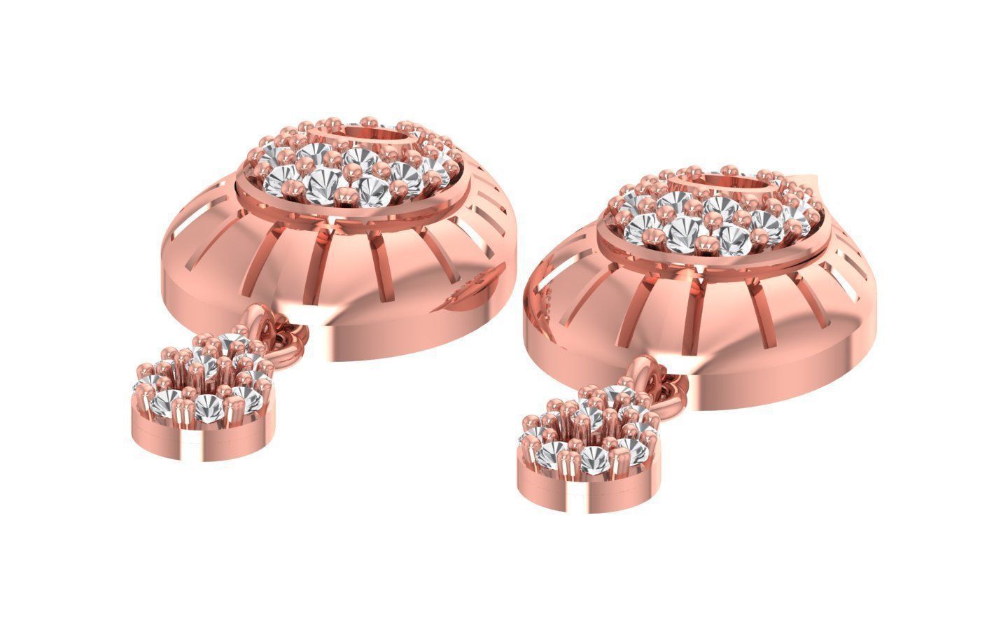 Earrings Pendant Set 3dm STL OBJ FBX Renders Details 3D print model_4