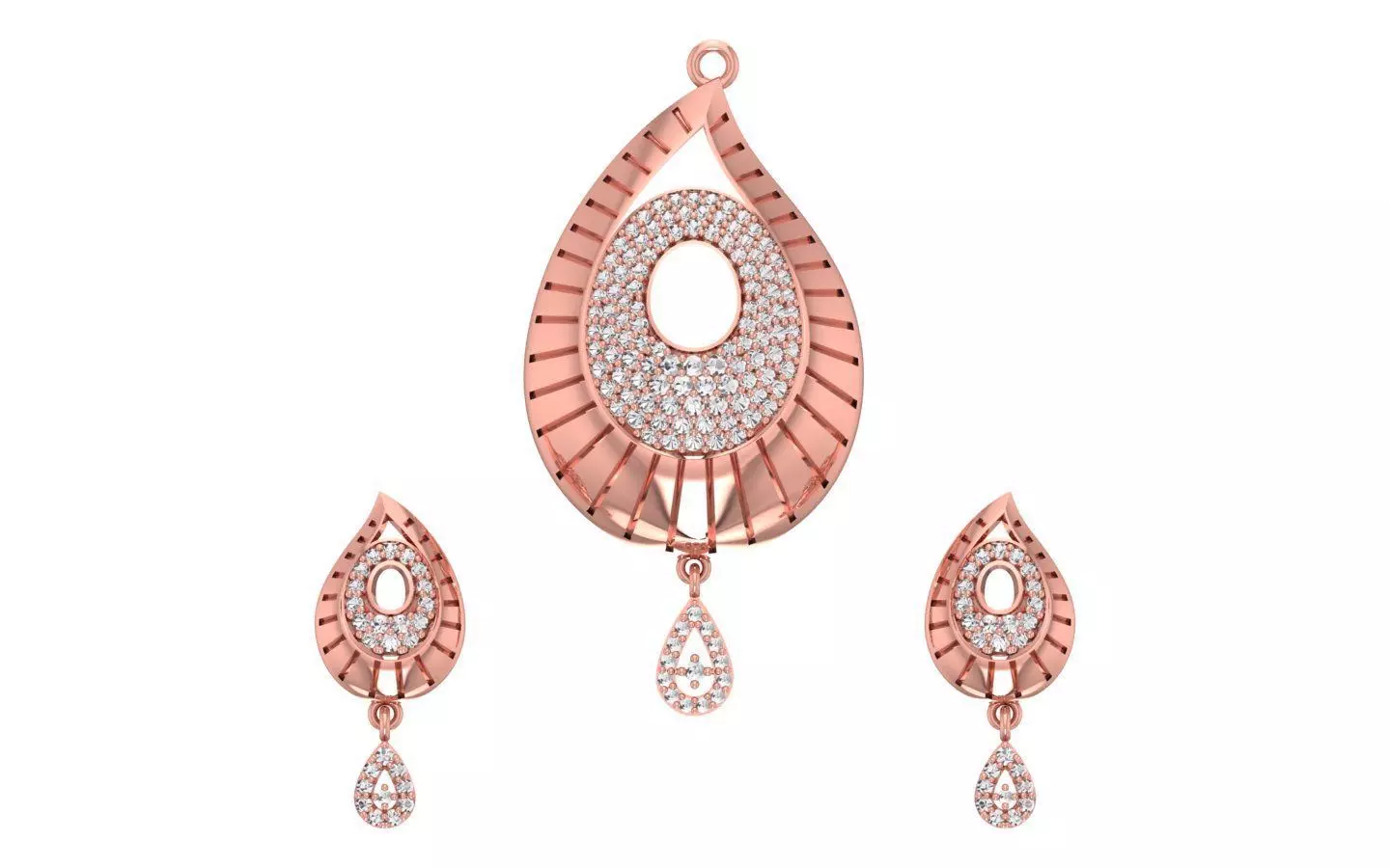 Earrings Pendant Set 3dm STL OBJ FBX Renders Details 3D print model_0