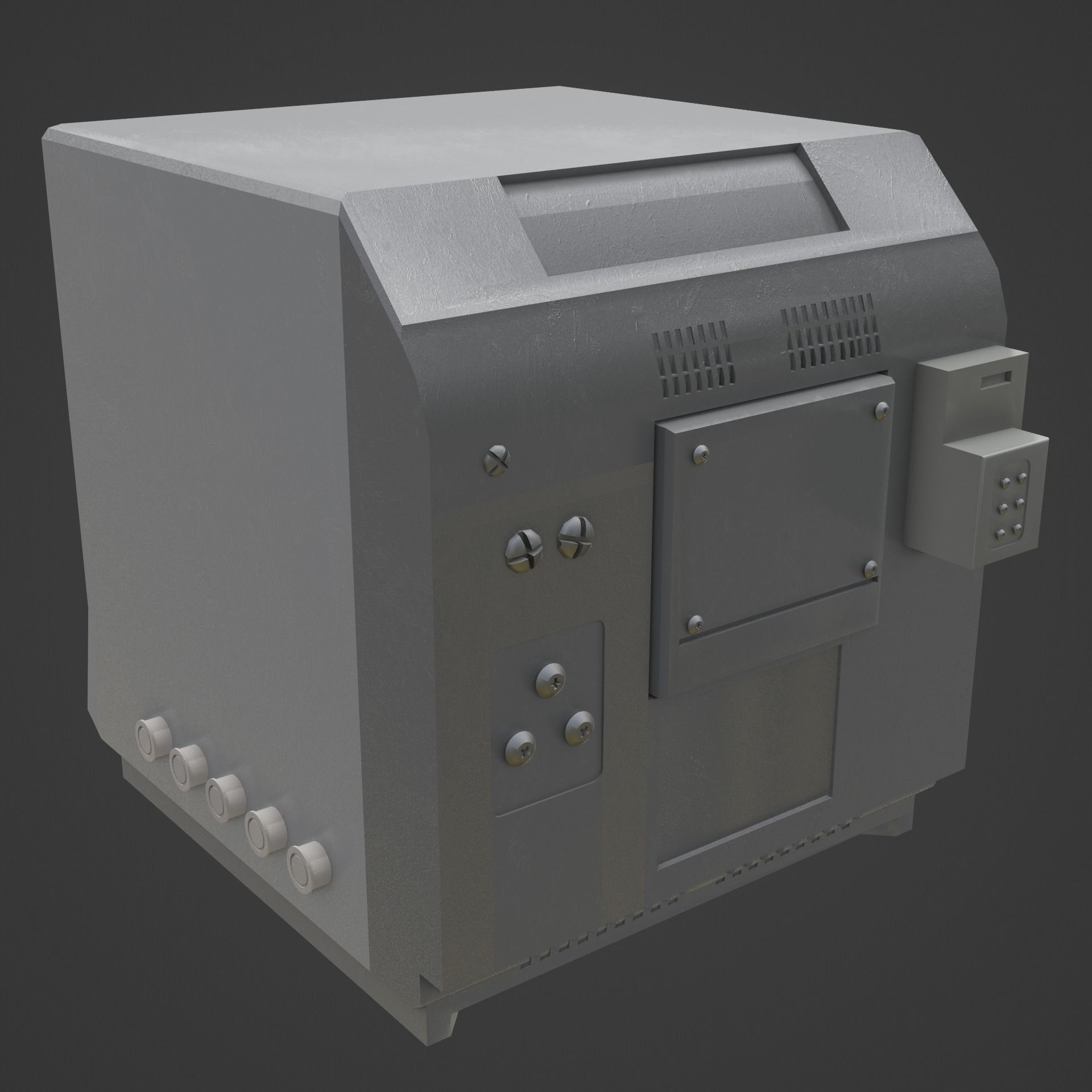 CRT TV 3d Model for Blender Low-poly 3D model_3