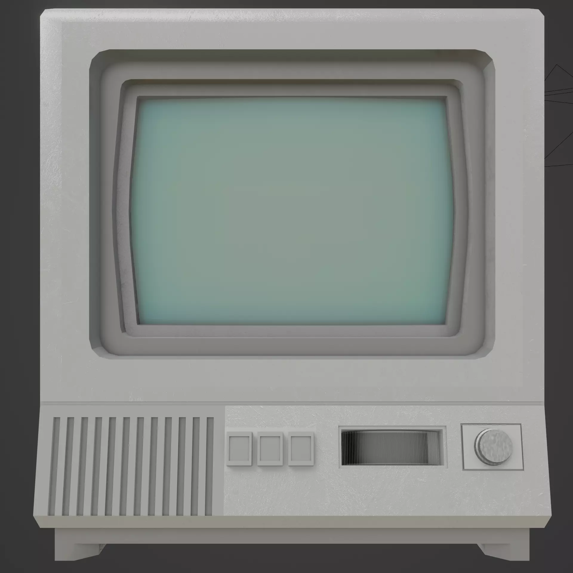 CRT TV 3d Model for Blender Low-poly 3D model_0