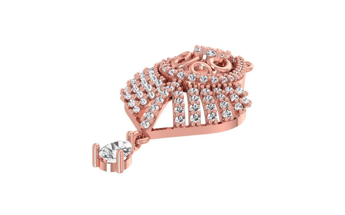 Earrings Pendant Set 3dm STL OBJ FBX Renders Details 3D print model_6