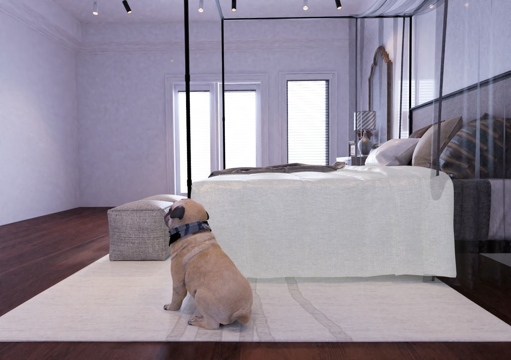 Bedroom Scene 01 Low-poly 3D model_4