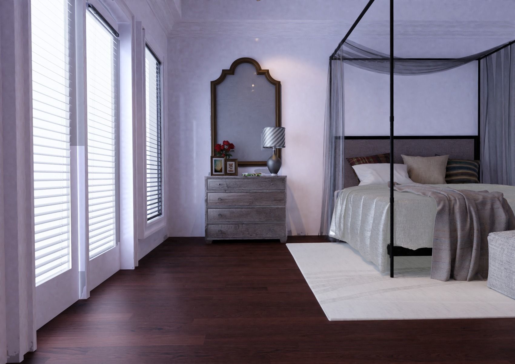 Bedroom Scene 01 Low-poly 3D model_2