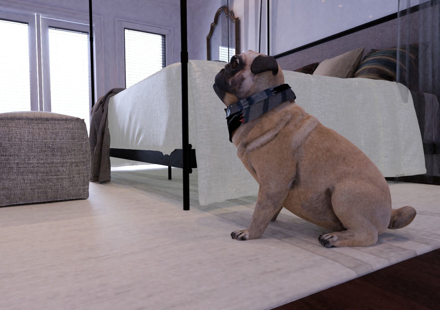 Bedroom Scene 01 Low-poly 3D model_5