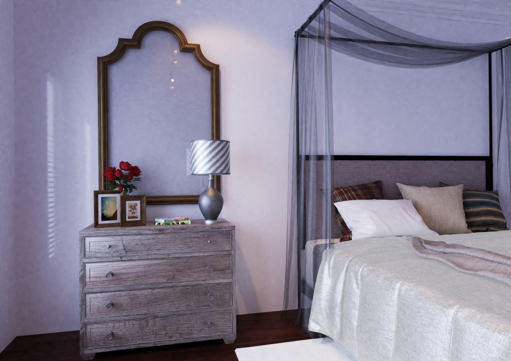 Bedroom Scene 01 Low-poly 3D model_3