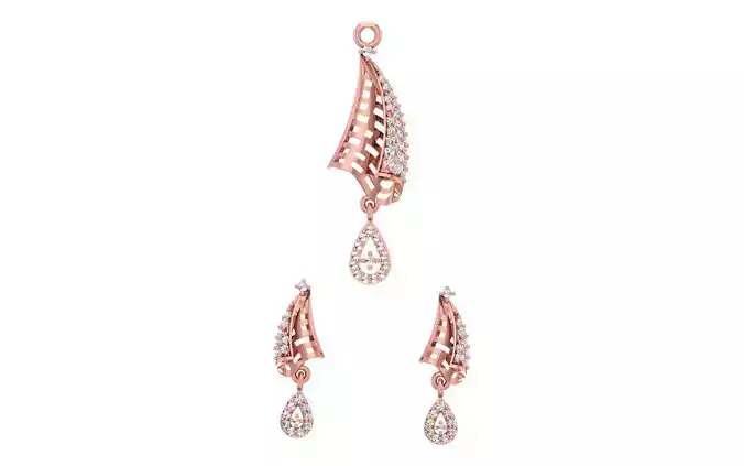 Earrings Pendant Set 3dm STL OBJ FBX Renders Details 3D print model