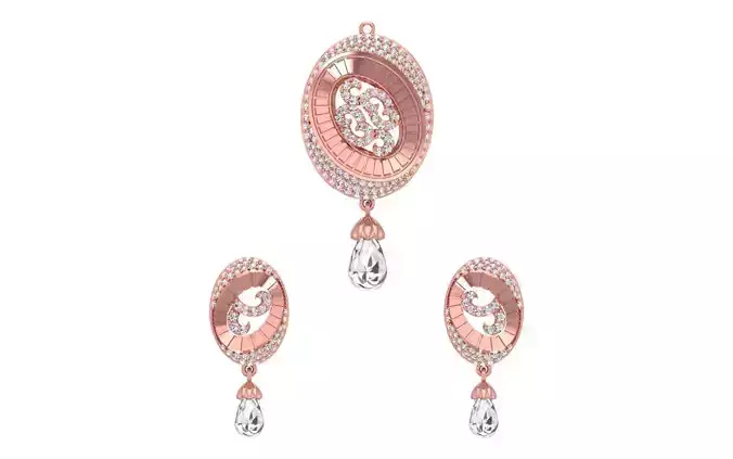 Earrings Pendant Set 3dm STL OBJ FBX Renders Details 3D print model