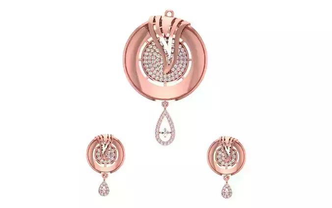 Earrings Pendant Set 3dm STL OBJ FBX Renders Details