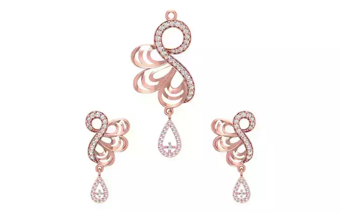 Earrings Pendant Set 3dm STL OBJ FBX Renders Details