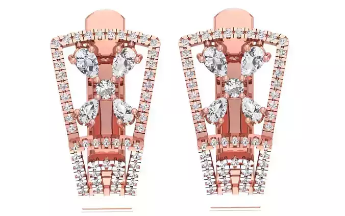 Women Earrings 3dm STL OBJ FBX Renders Details 3D print model