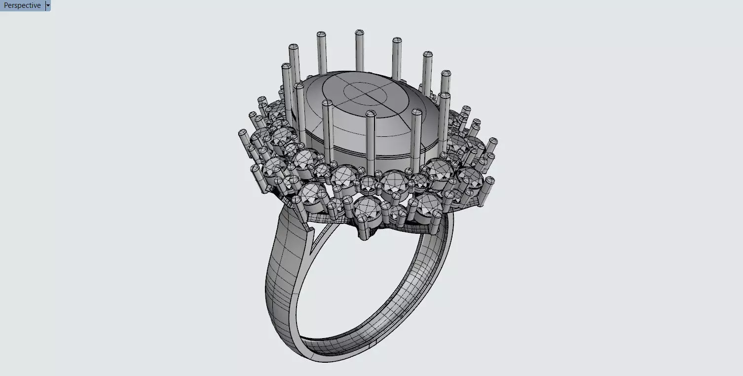 Earring Pendent Ring light weight diamond ring 3D print model