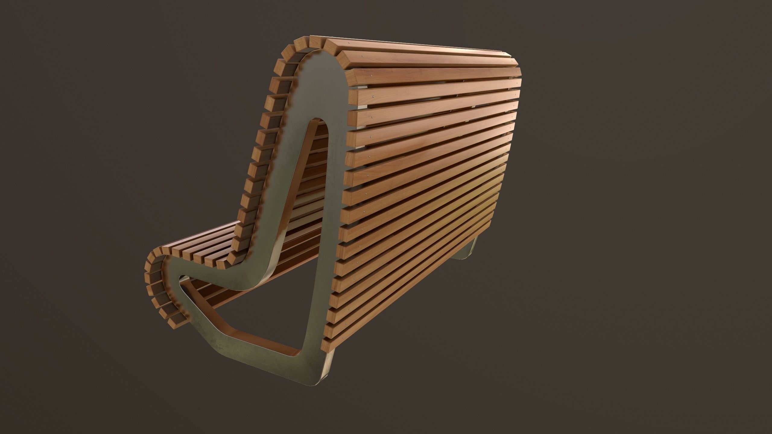 Modern Bench 3D Model AR VR Low-poly 3D model_6