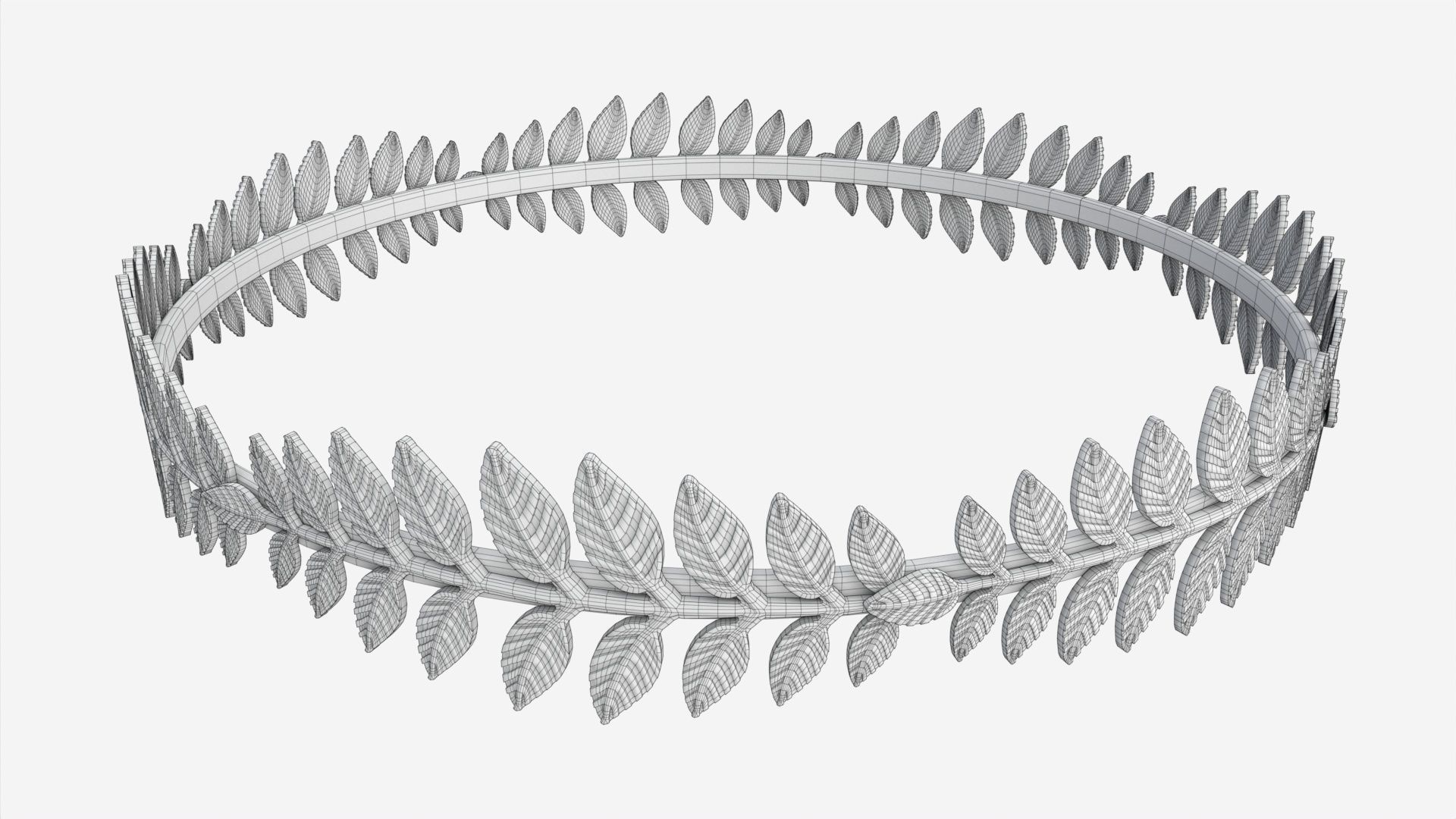 Olive Branch Headband Gold Crown 3D model_6