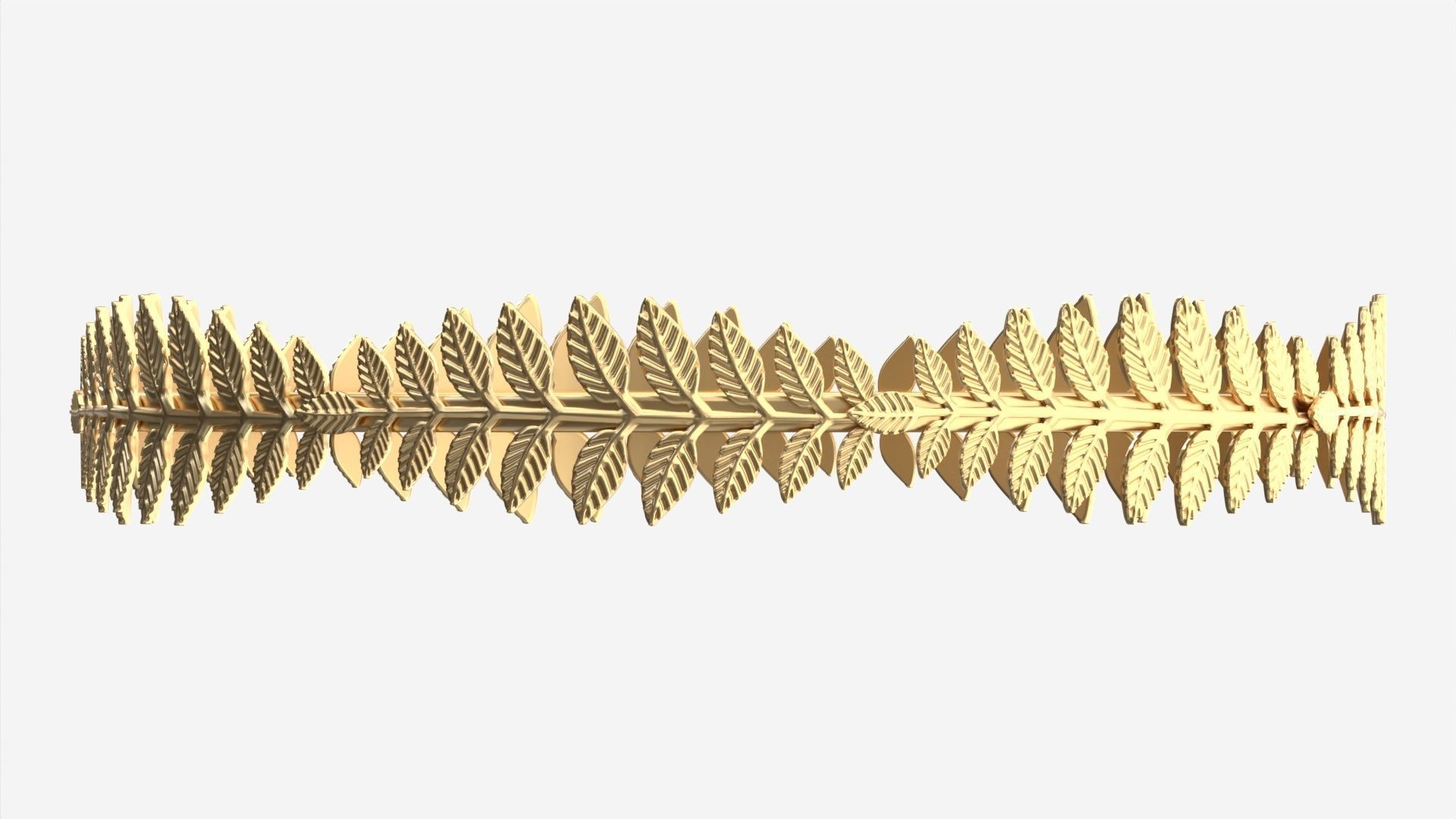Olive Branch Headband Gold Crown 3D model_4