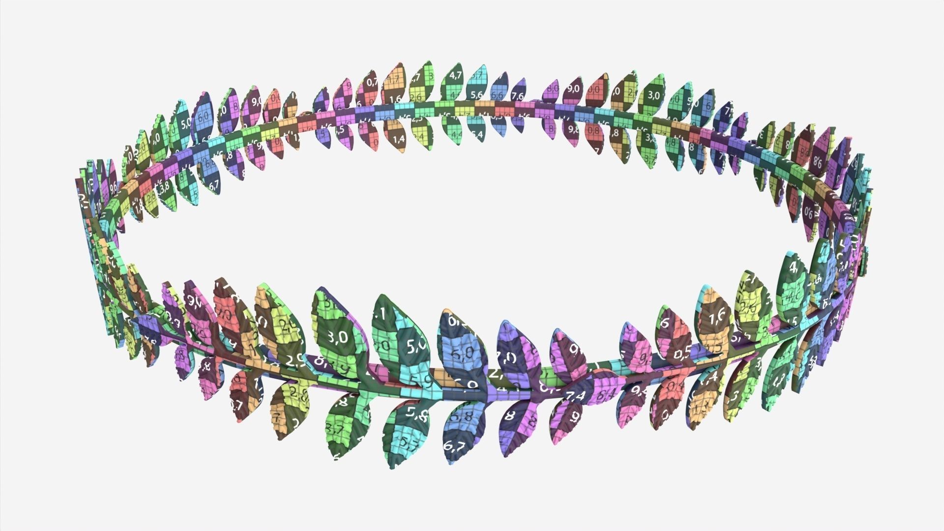 Olive Branch Headband Gold Crown 3D model_7