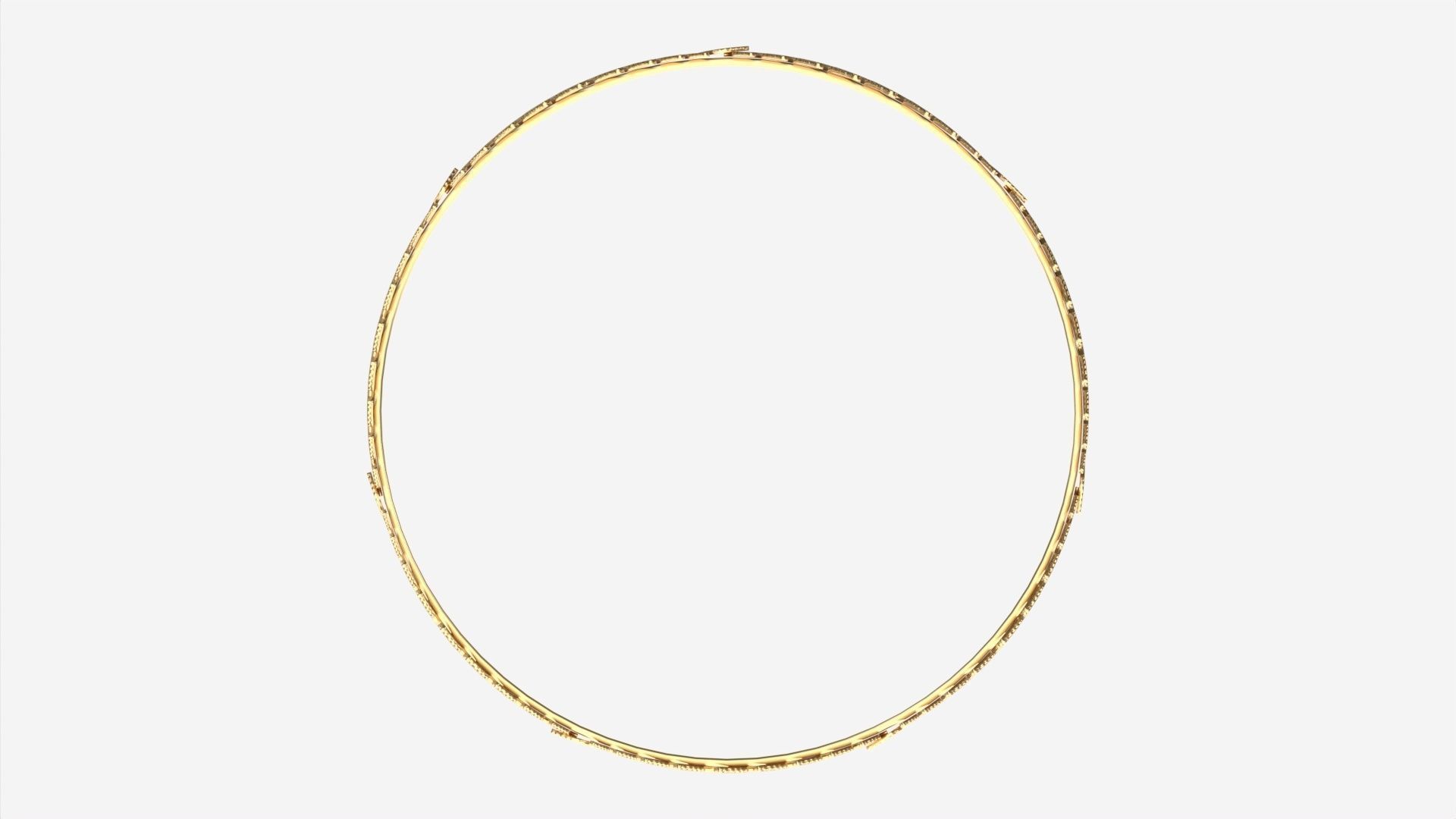 Olive Branch Headband Gold Crown 3D model_5