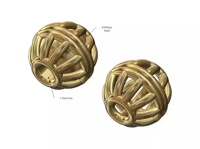 Round Bali wire ball bead and charm