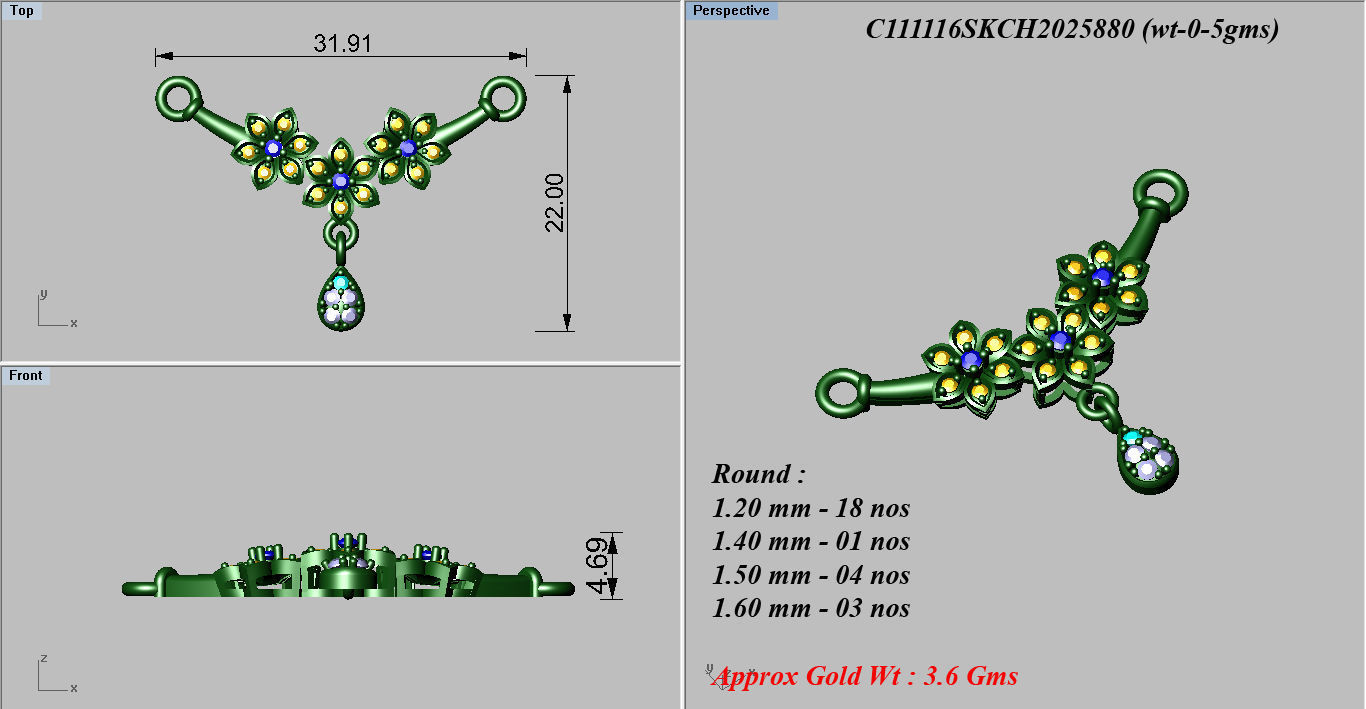 Women Necklaces Pendants 3dm STL OBJ FBX Renders Details 3D print model_3