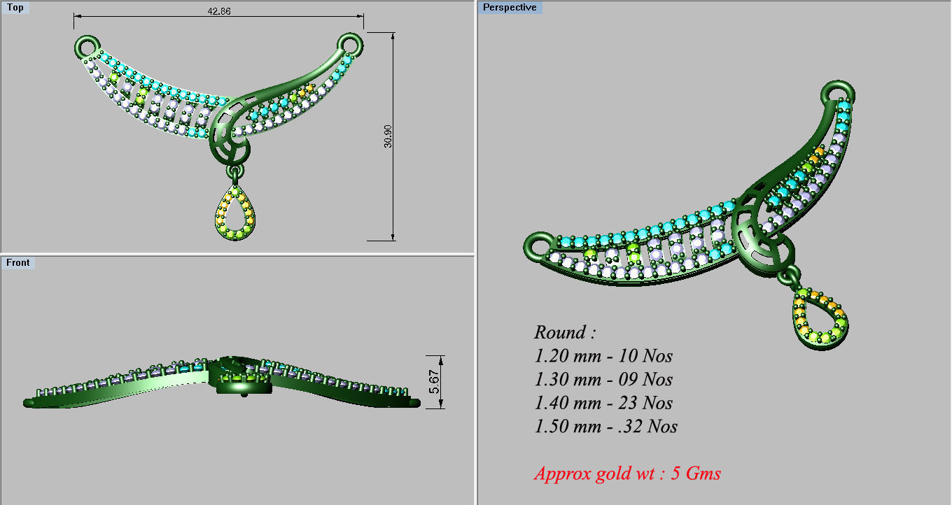 Women Necklaces Pendants 3dm STL OBJ FBX Renders Details 3D print model_3