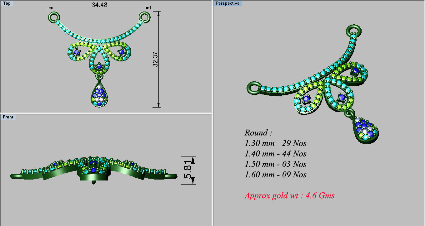 Women Necklaces Pendants 3dm STL OBJ FBX Renders Details 3D print model_3