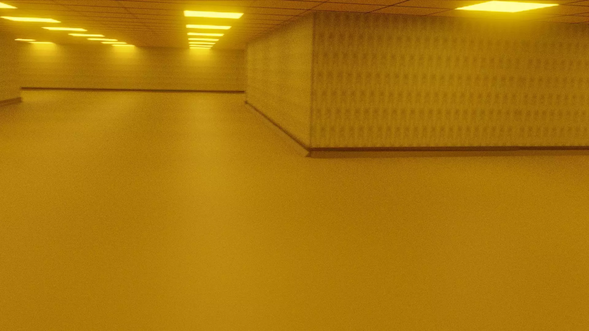 backrooms empty hallway with lights 3D model