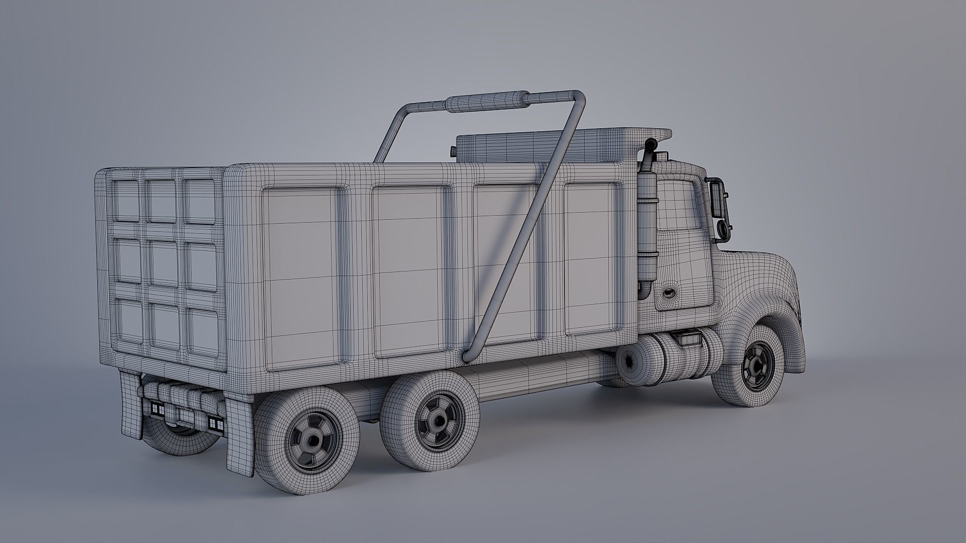 Stylized Dump Truck 3D model_12