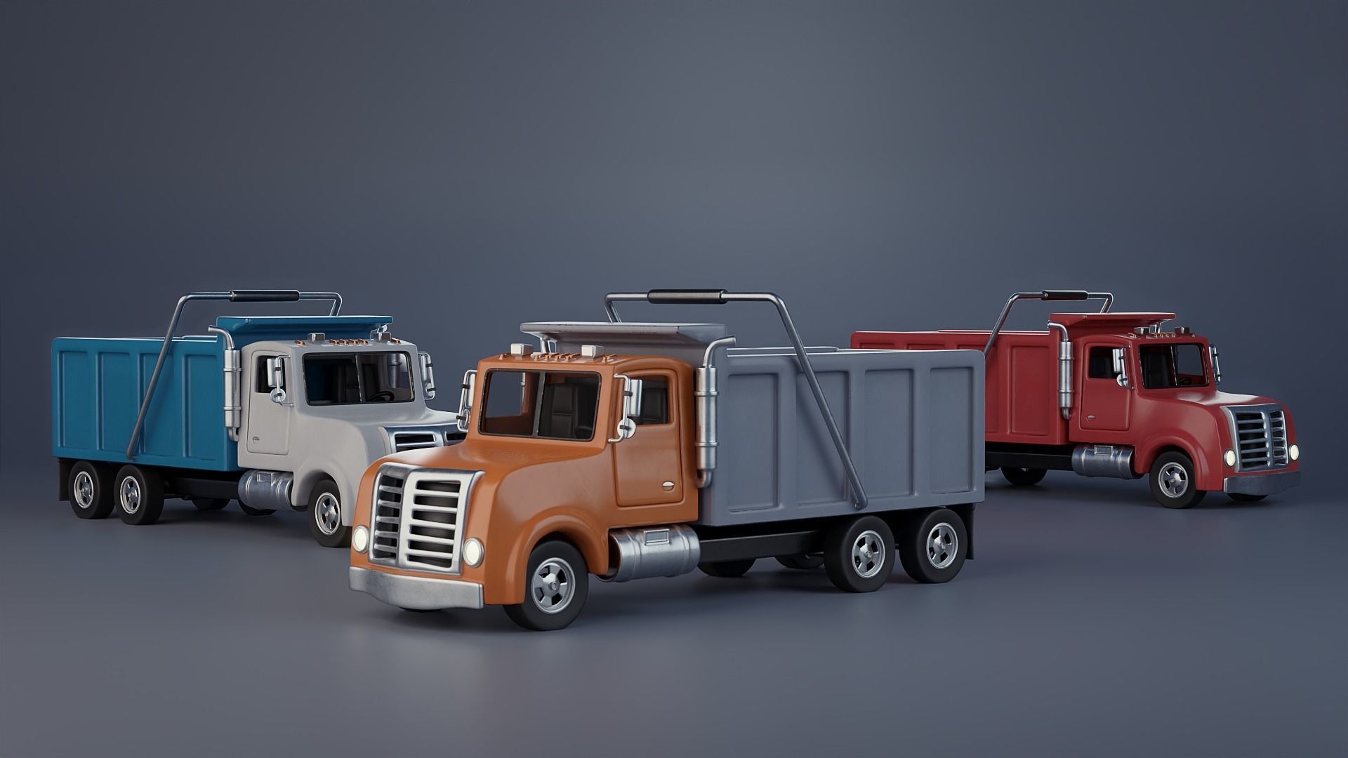 Stylized Dump Truck 3D model_2