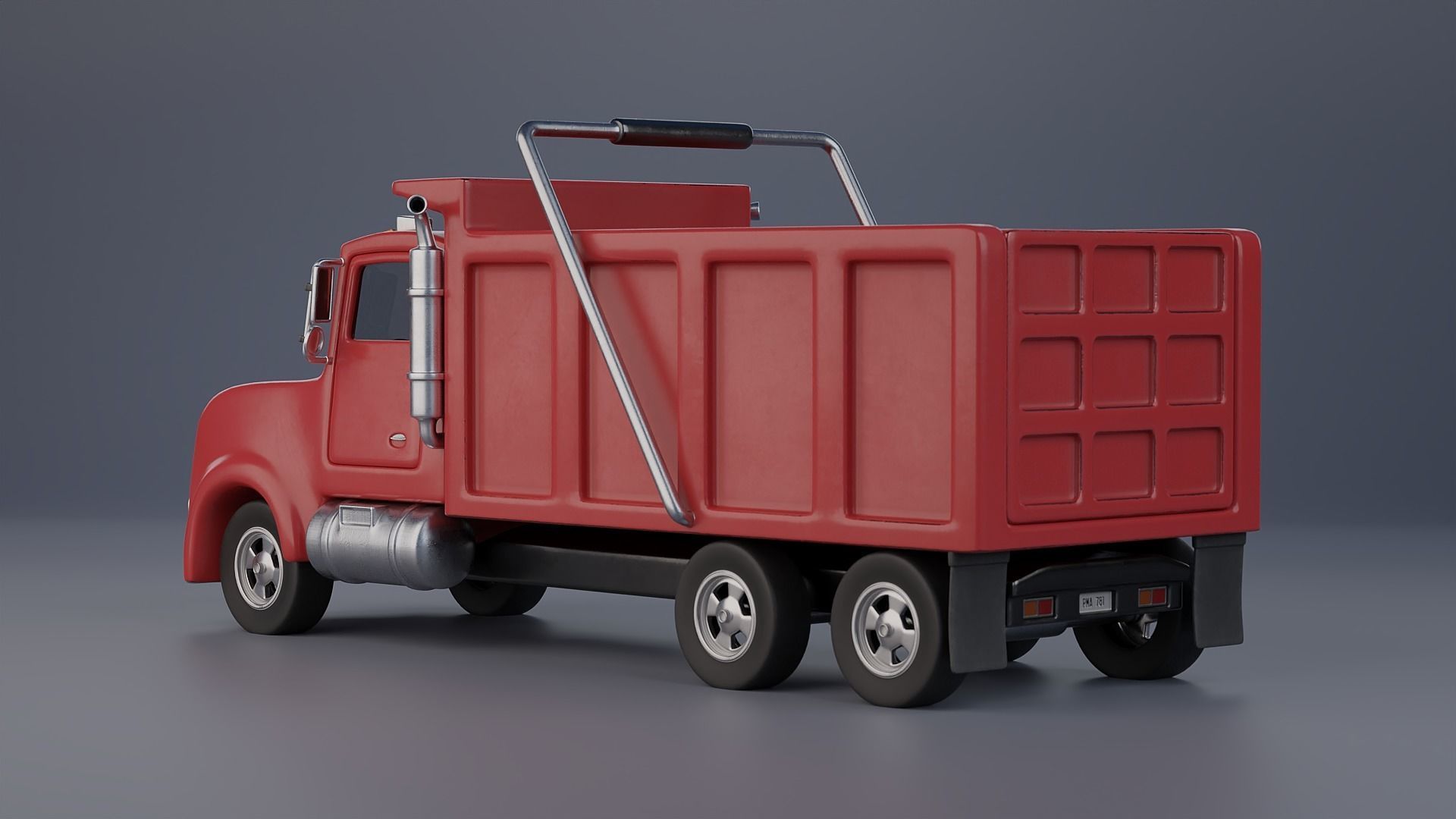Stylized Dump Truck 3D model_9