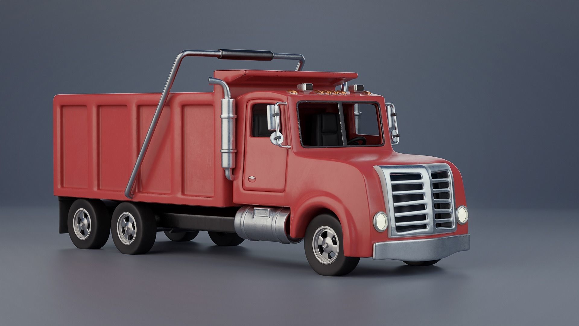 Stylized Dump Truck 3D model_8