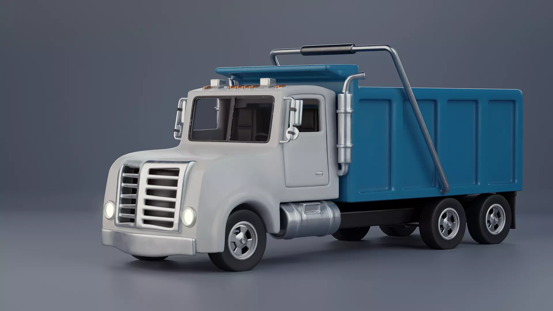 Stylized Dump Truck 3D model_0