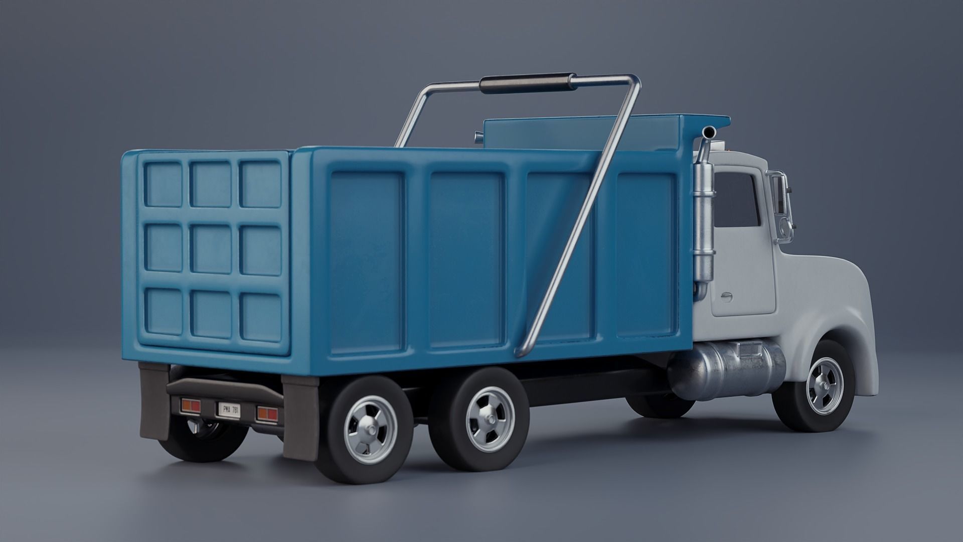 Stylized Dump Truck 3D model_10