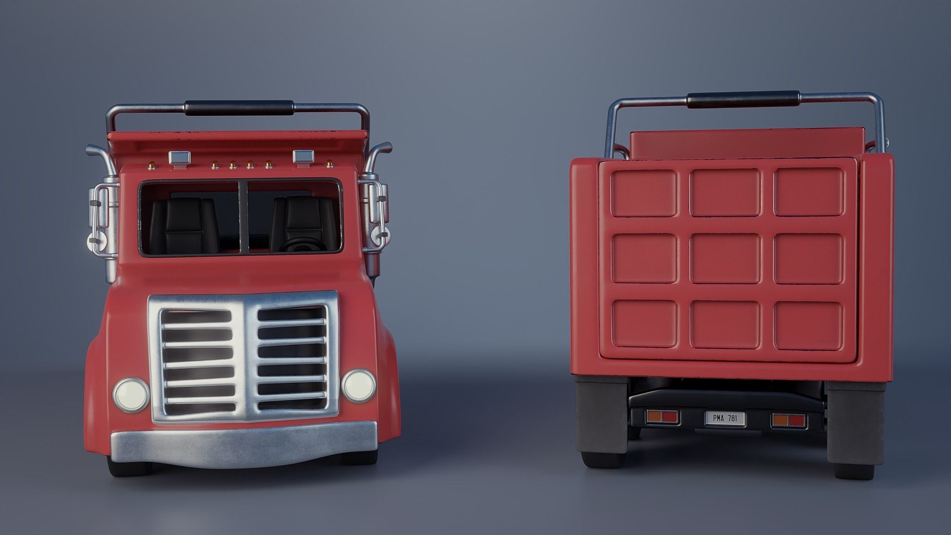 Stylized Dump Truck 3D model_7