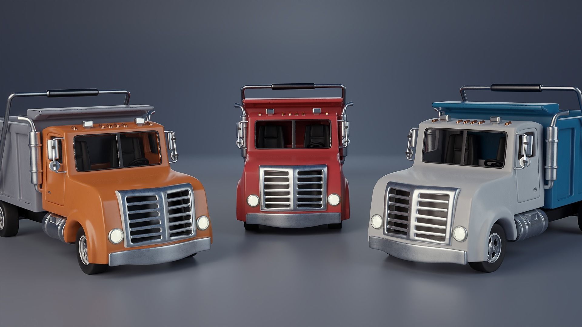 Stylized Dump Truck 3D model_1