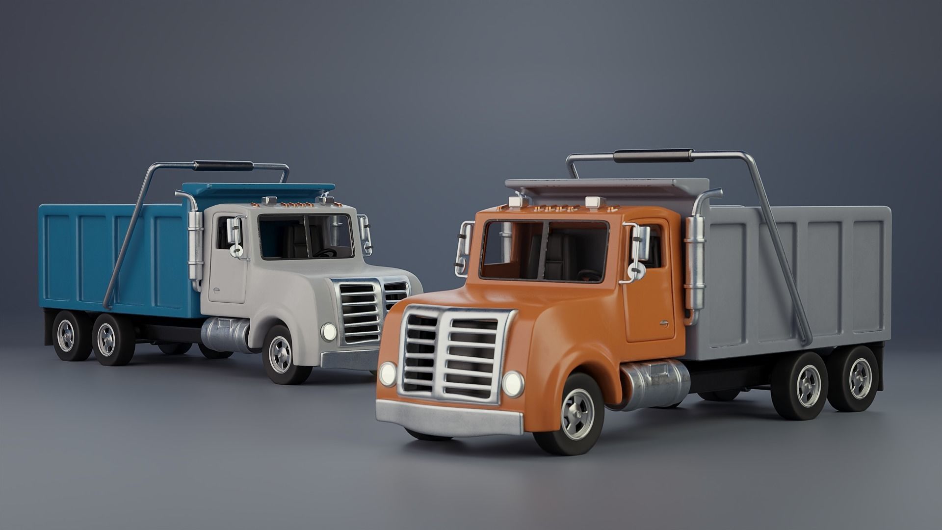 Stylized Dump Truck 3D model_6