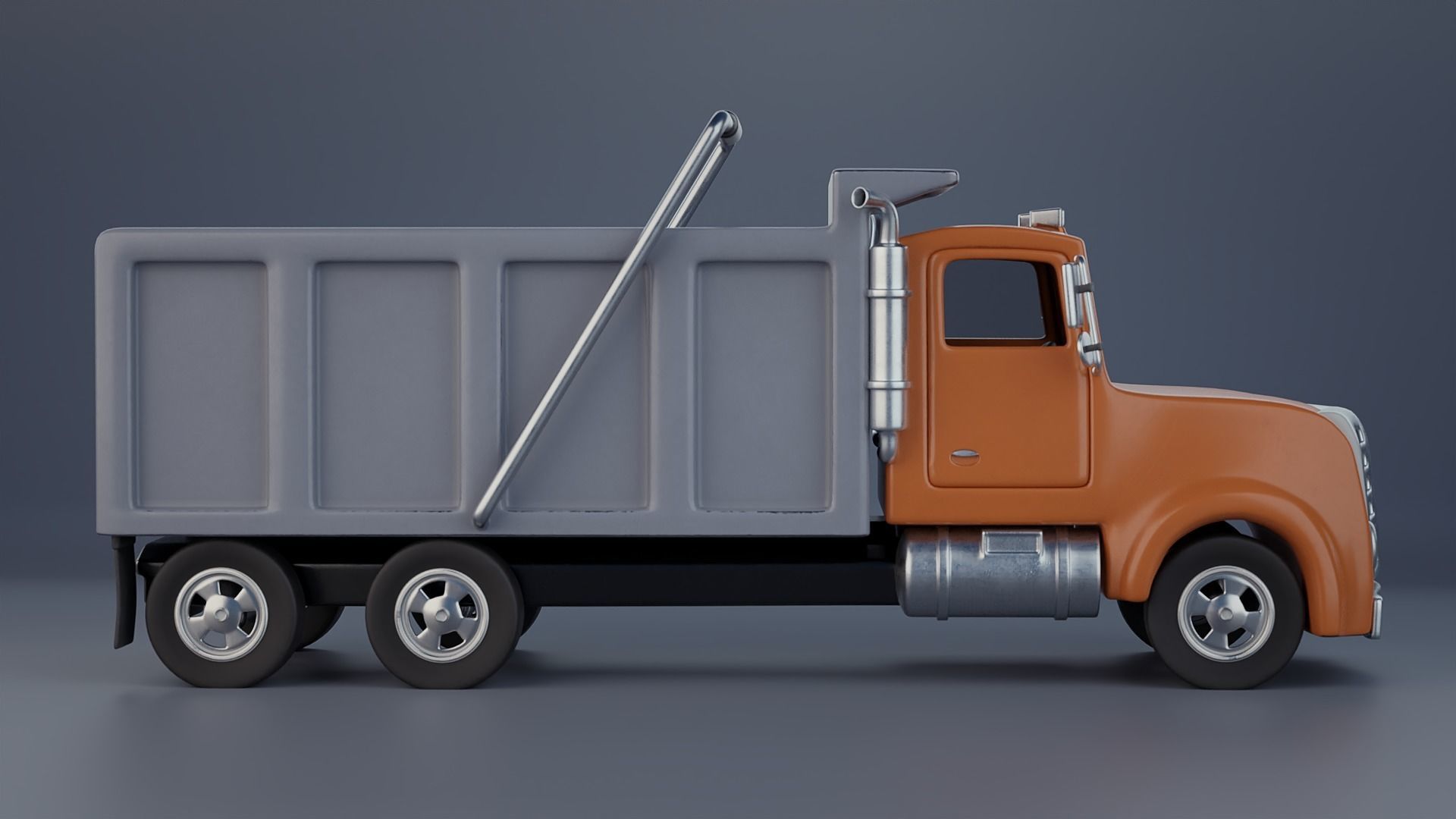 Stylized Dump Truck 3D model_17